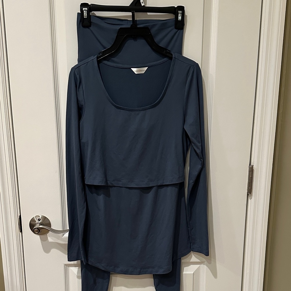 Kindred Bravely Nursing Lounge Set - Slate Blue